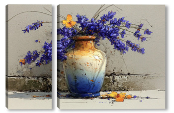 Модульная картина Лаванда в вазе