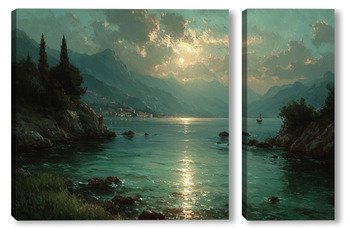 Модульная картина Горный залив
