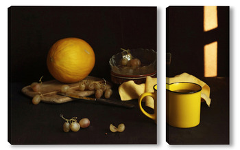 Модульная картина Желтый натюрморт