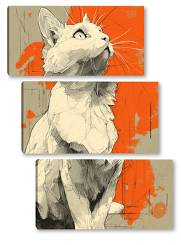 Модульная картина Кошка