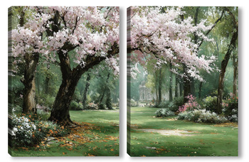 Модульная картина Весна в старом парке