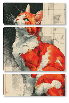 Модульная картина Рыжий кот