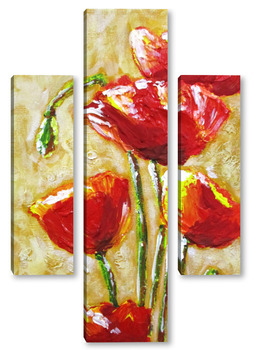 Модульная картина Интерьерная картина "Красные маки"