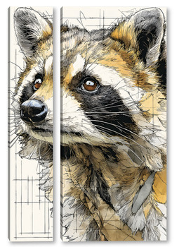 Модульная картина Енот