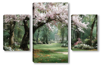Модульная картина Весна в старом парке
