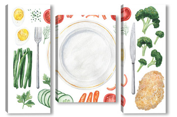 Модульная картина Натюрморт с овощами