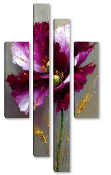 Модульная картина Фиолетовый мак