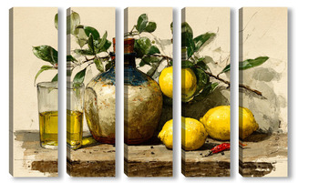 Модульная картина Лимонный натюрморт