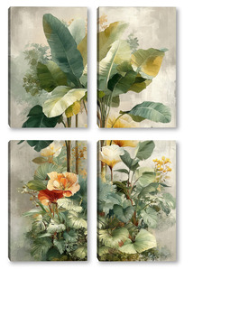 Модульная картина Тропический мотив