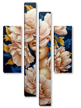 Модульная картина Леди в цветах