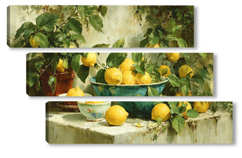 Модульная картина Натюрморт с лимонами