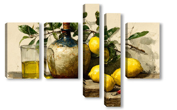 Модульная картина Лимонный натюрморт