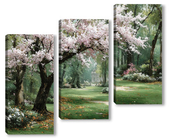 Модульная картина Весна в старом парке