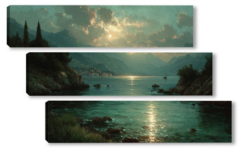 Модульная картина Горный залив