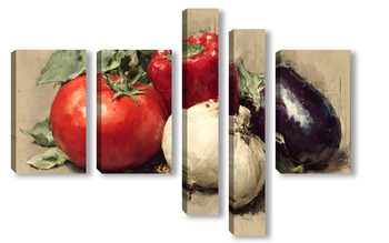Модульная картина Натюрморт с овощами