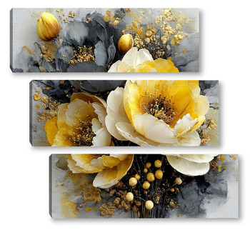 Модульная картина цветочная композиция