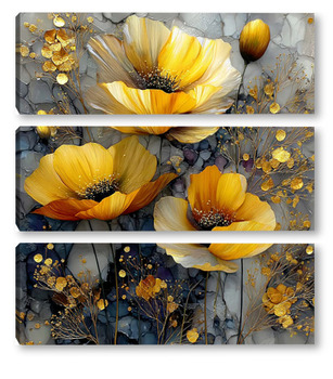 Модульная картина Солнечные цветы