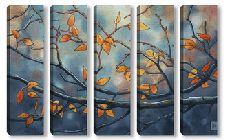 Модульная картина Акварель "Осенние ветви"